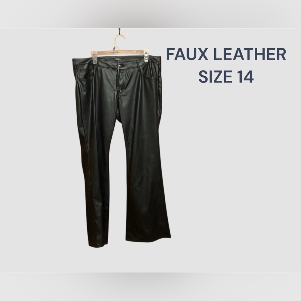 NWT BLACK FAUX LEATHER PANTS BY WILD FABLE GREAT GIFT